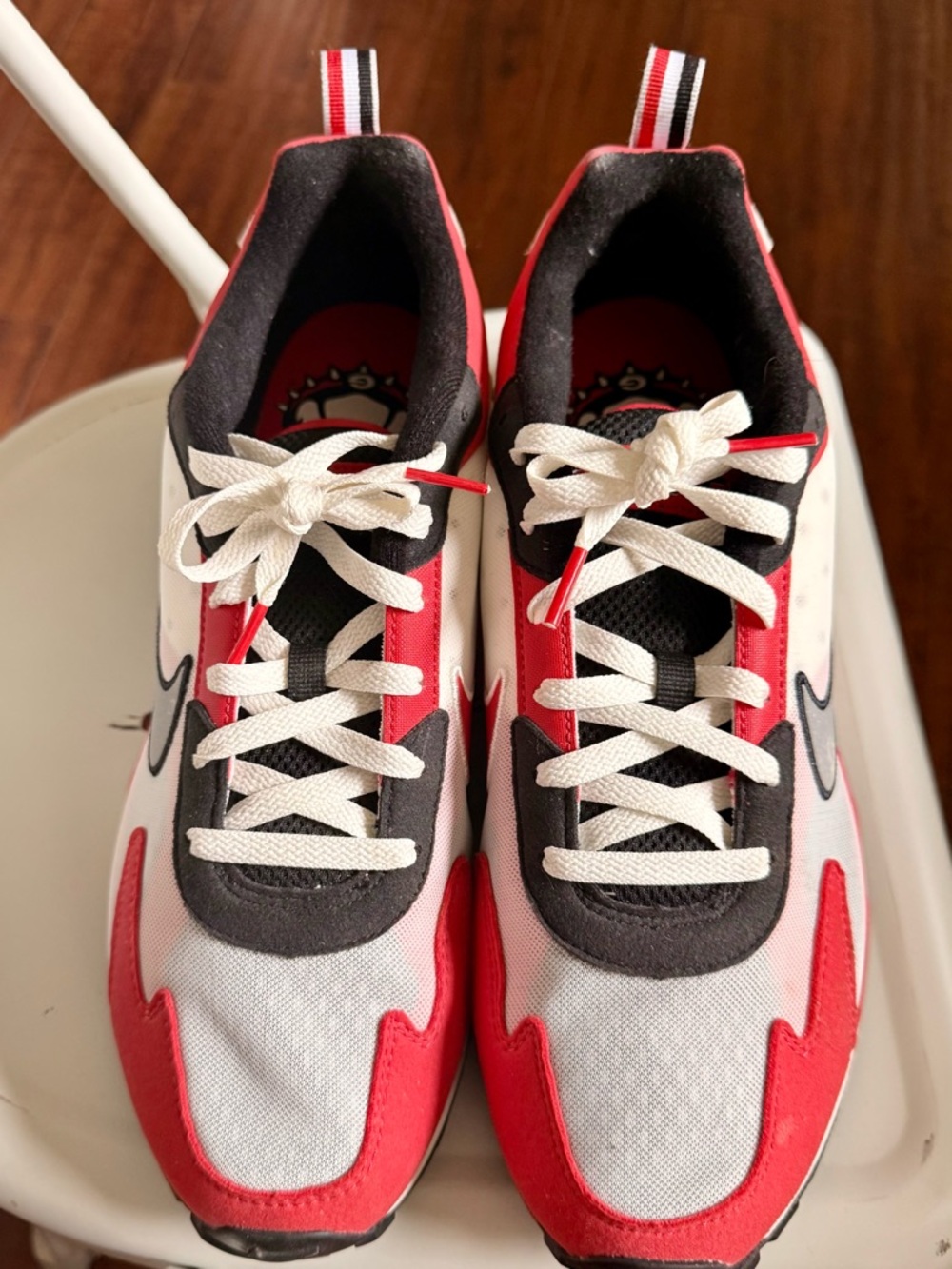 Nike MENS Red White and Black Athletic Sneakers UGA